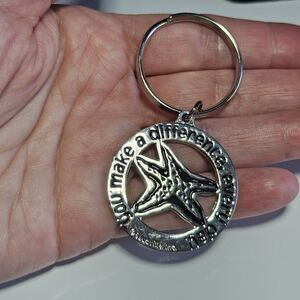 Baudville, Inc. Silver Tone Starfish You Make A Difference Every Day Keychain
